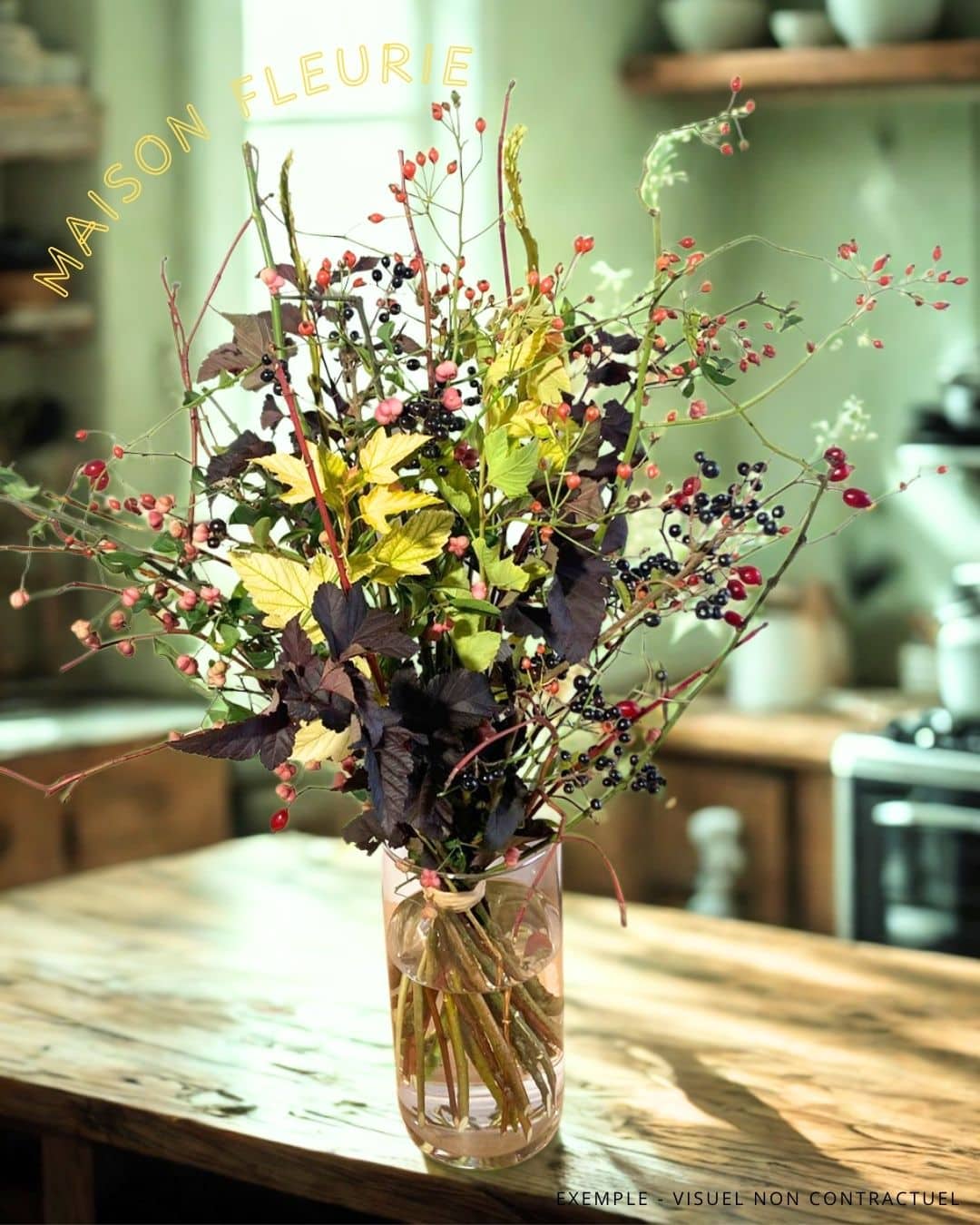 Bouquet dans une cuisine